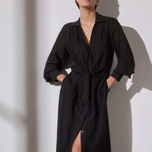 Brochu Walker Black Tie-Front Maxi Dress